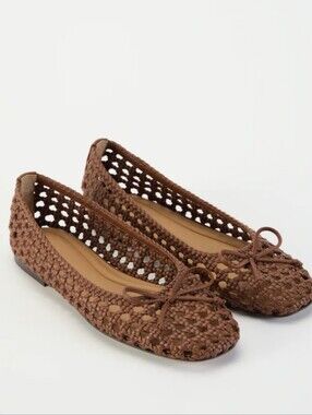 J Jill Olivia Open Weave Bow Flats Size 8 NWT